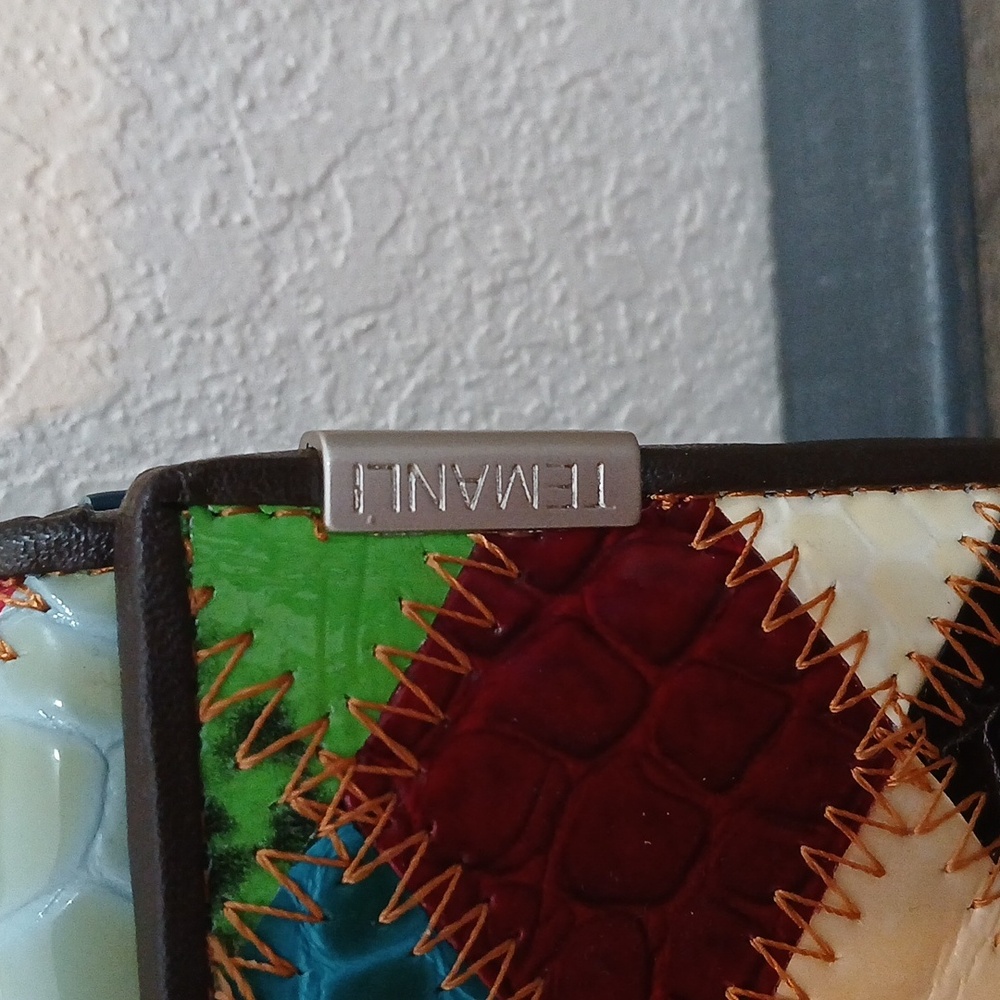 Temanli Multicolored Patchwork Wallet Extra Pocke… - image 2